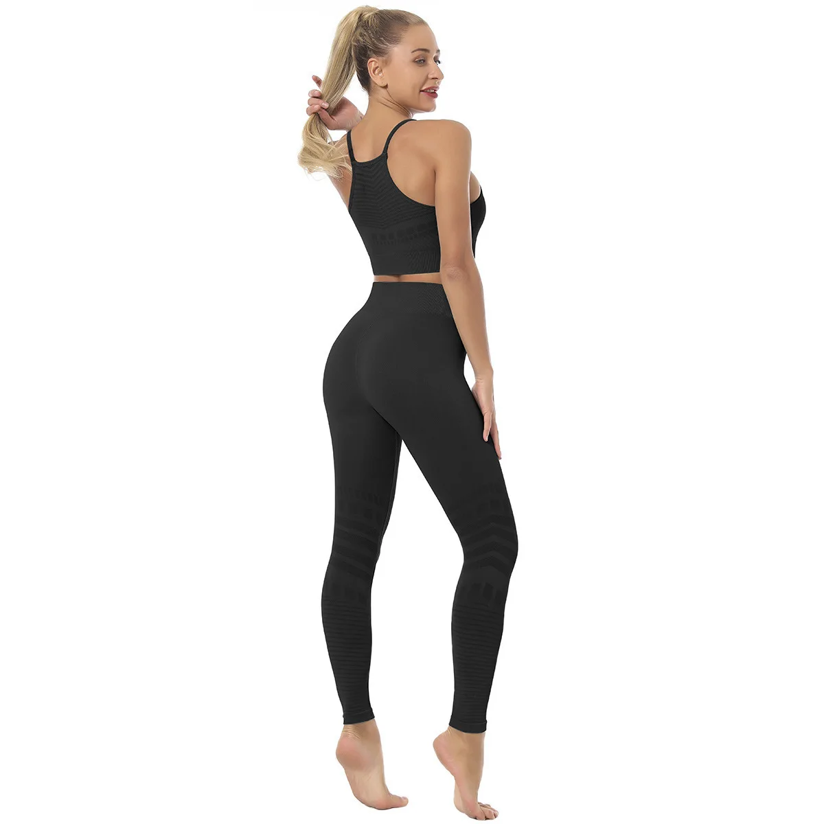 

Fitness Women Yoga Set Gym Bras+Seamless Leggings Push Up Pants Exercise Padded Workout Running Suit Sportswear Athletic 2056