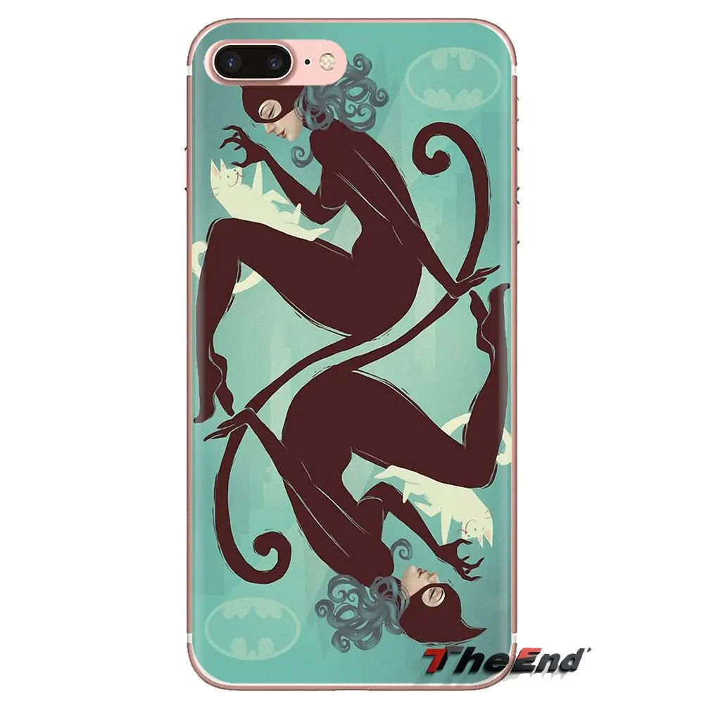 TPU Bag Case For Samsung Galaxy S2 S3 S4 S5 MINI S6 S7 edge S8 S9 Plus Note 2 3 4 5 8 Coque Fundas Cartoon marvel comic catwoman |