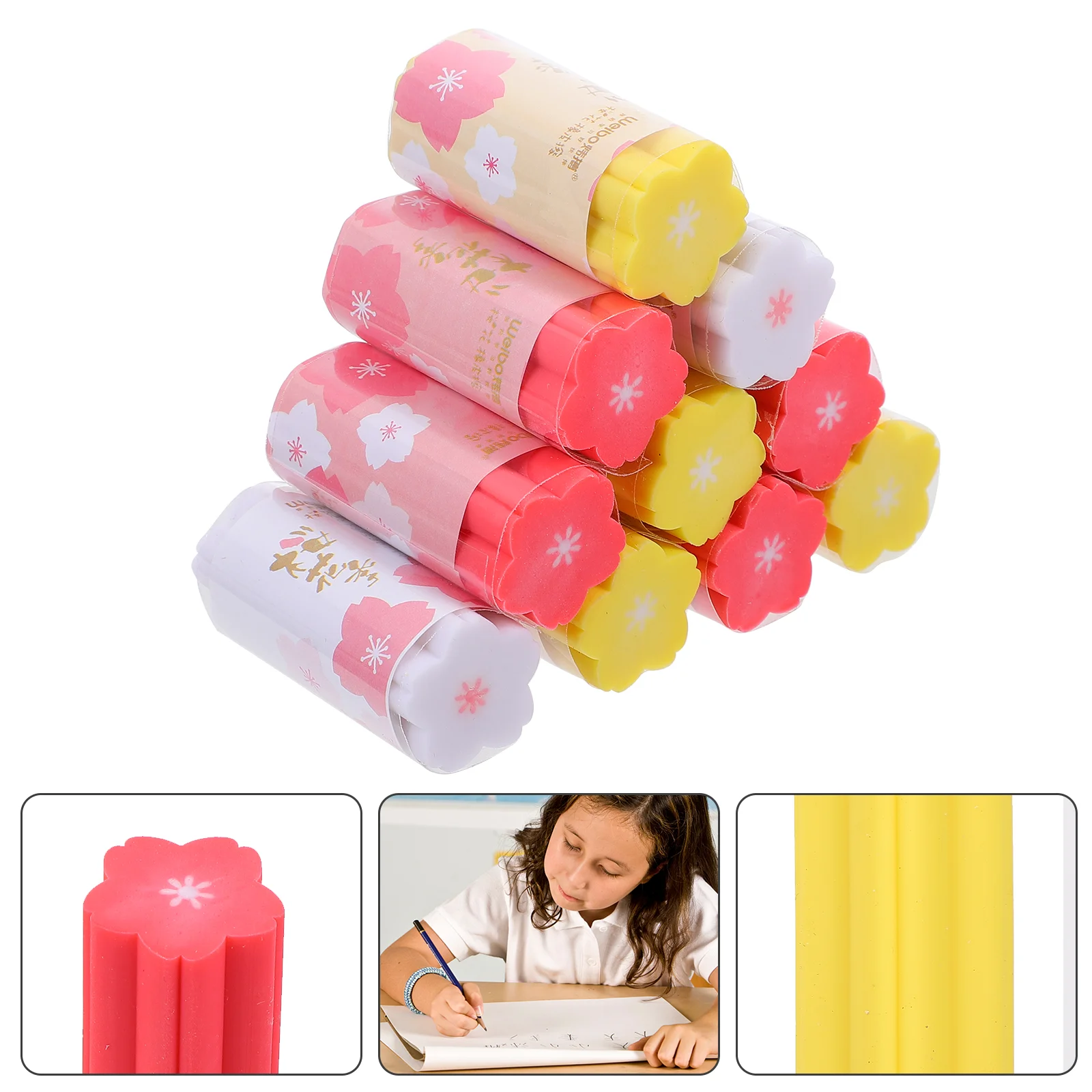 

Стирательные ластики в виде сакуры, 10 шт., Ластики для учеников с мультяшным рисунком, школьные принадлежности (случайный цвет)