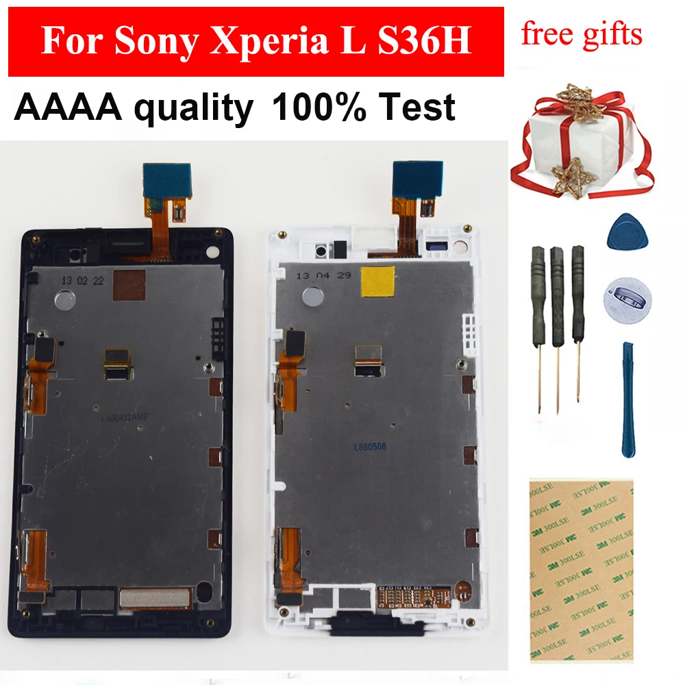 Для sony Xperia L S36H ЖК дисплей с сенсорным экраном дигитайзер сборка Рамка для lcd