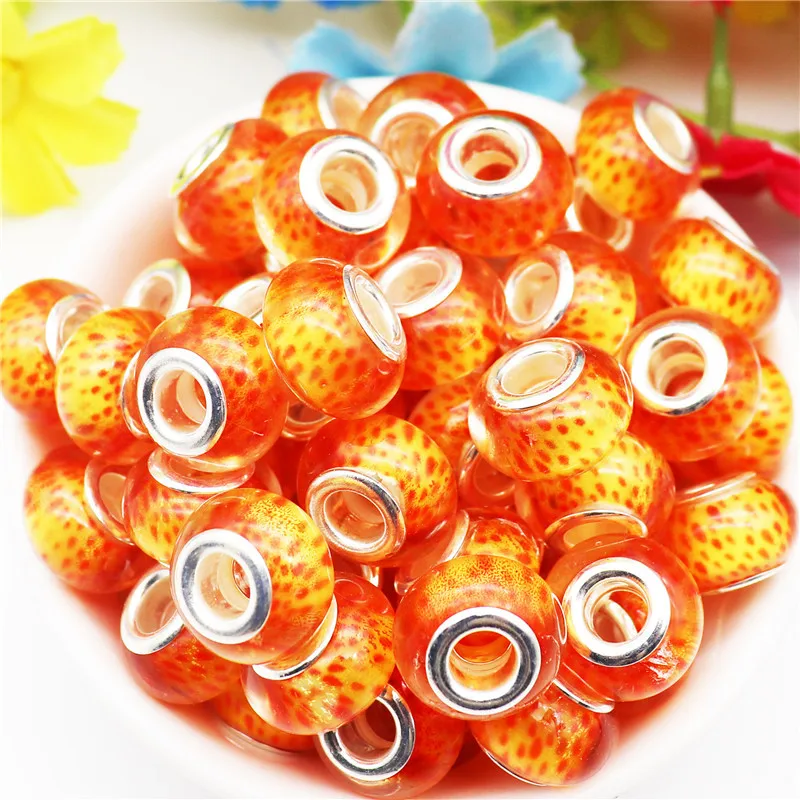 50 шт./лот с большими отверстиями кулоны А смешанных цветов и круглым Свободные