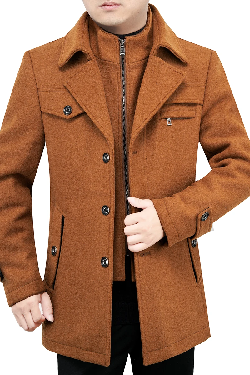 

Men Wool Coat Winter Outerwear Warm Men Casual Jackets Coats Solid Mens Winter Trends Thick Mens Wool Overcoat Worsted Regular