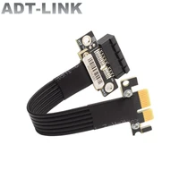 hot sale pcie 4 0 x1 to x1 extension cable emi shielding 16gbps gen4 pci express 1x riser card extender ribbon pc case cable