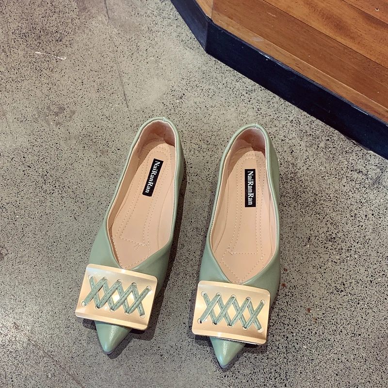 

Женские туфли с закрытым носком, натуральный горох, без каблука, сетчатые, красные, на мягкой подошве, яркие модели