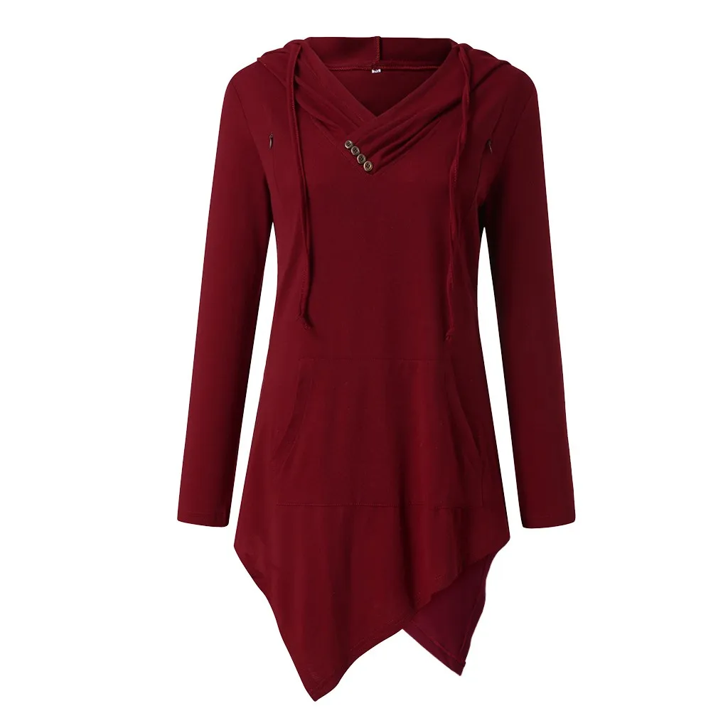 Женская толстовка для беременных с длинным рукавом и асимметричным подолом