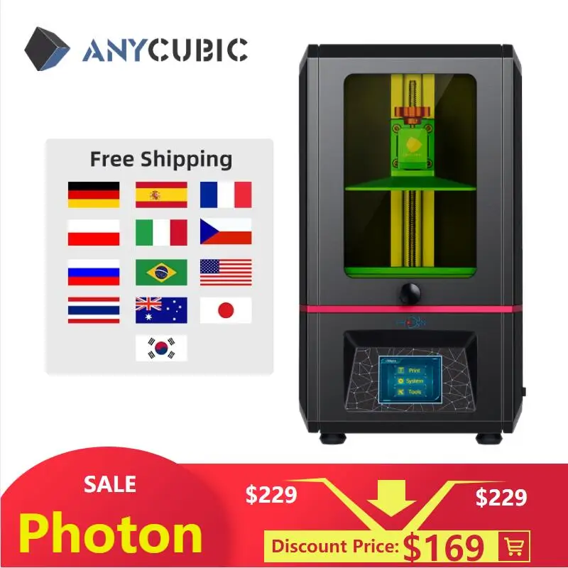 ANYCUBIC Фотон 3D принтеры размера плюс 2K сенсорный Экран быстро нарезать ЖК дисплей