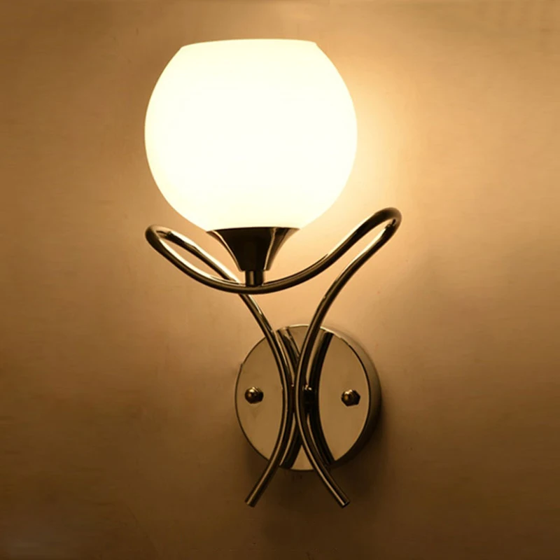 Современный матовый одноголовый стеклянный настенный светильник E27 креативный