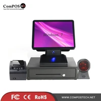 blackwhite pos system 15 inch capacitive touch screen all in one terminal point of sale with scanner