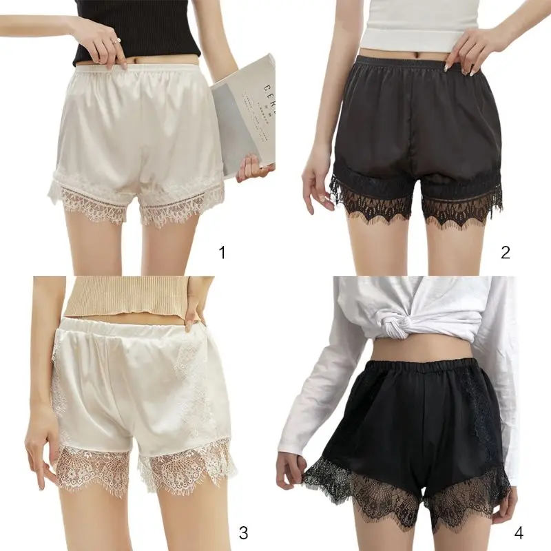 Женские безопасные шорты из искусственного шелка однотонные под юбку