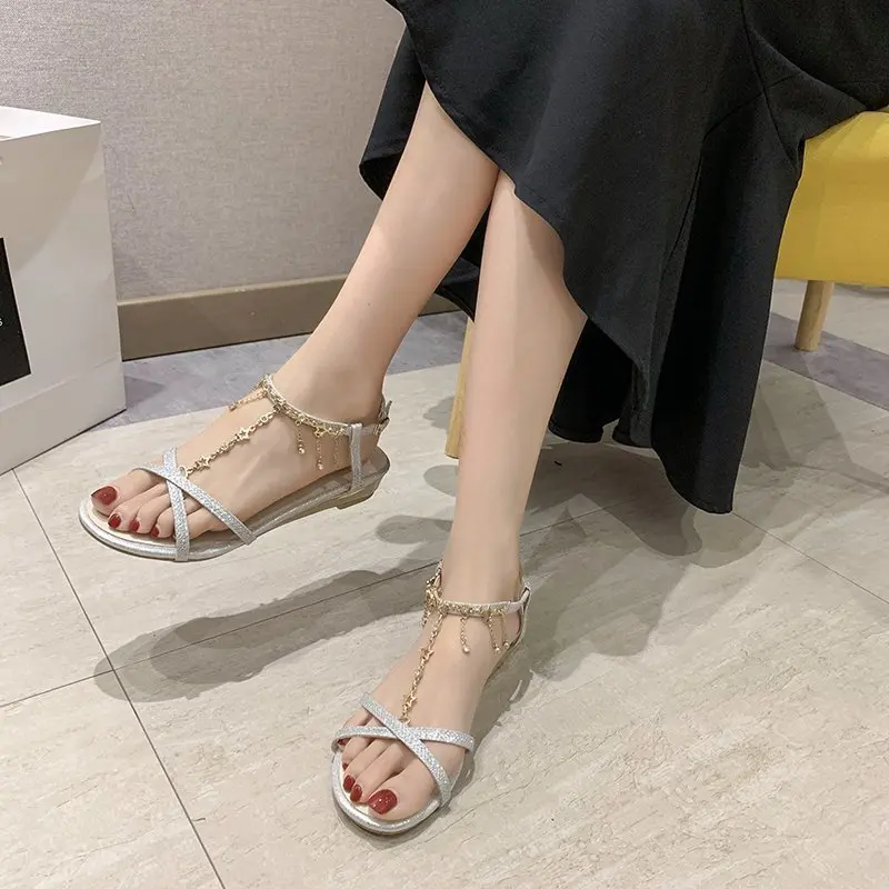 

Clear Heels Female Sandal 2021 Women's Clogs Wedge Buckle Strap Ladies Shoes Summer Girls New Platform Fashion Comfort Beige