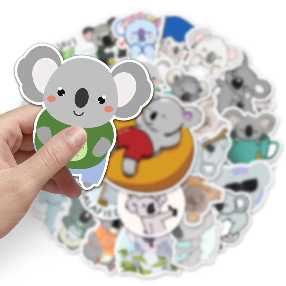 

10/50pcs Animal Sticker Cute Koala Stickers Cartoon Series Children's Toys Waterproof Diy Skateboard Guitar Bike Suitcase Decals