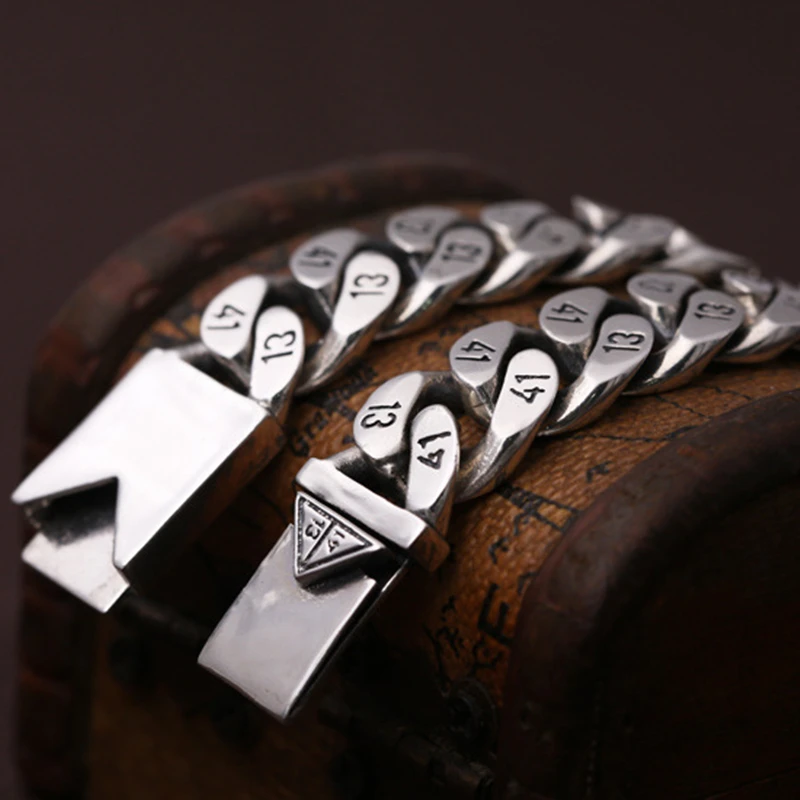 Браслет мужской из серебра 1314 пробы шириной 16 мм|Цепочки и браслеты| |