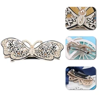 2021 fashion hollow butterfly hair clips high quality cellulose acetate hair clips with rhinestone and pearl
