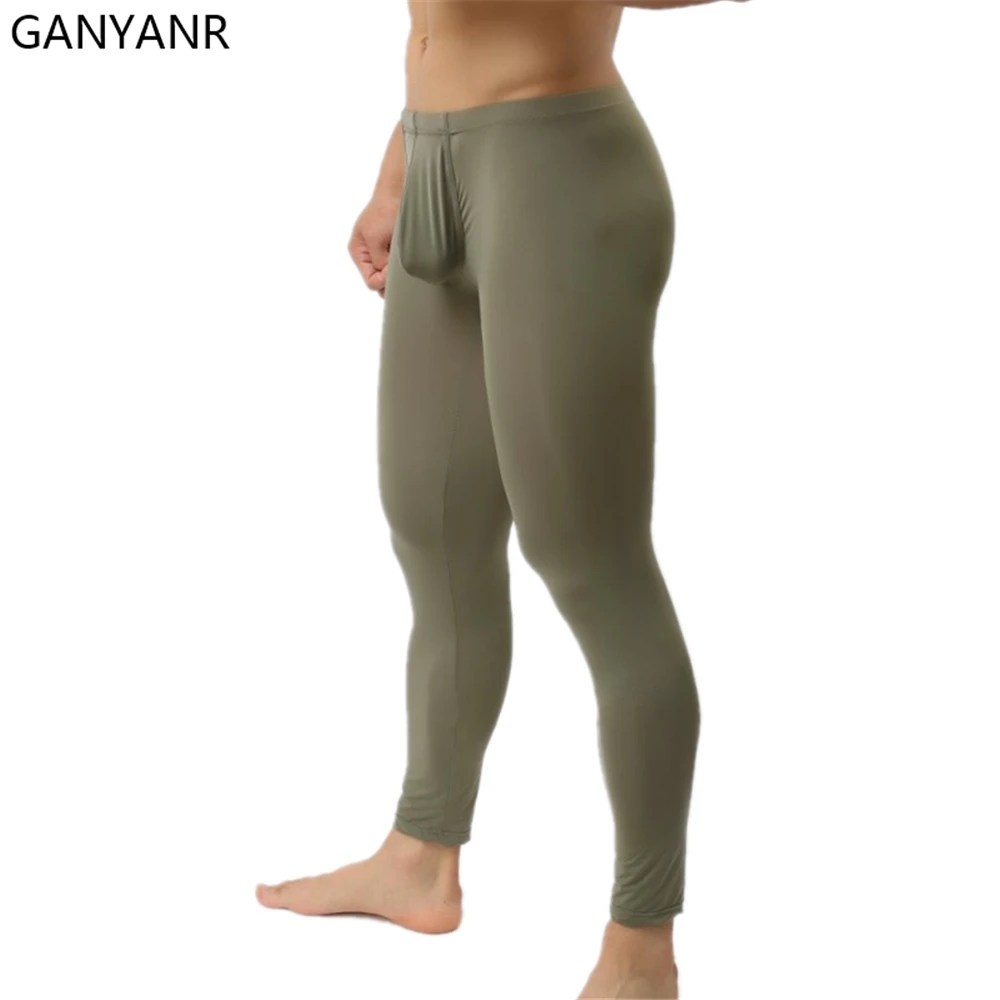 GANYANR Running Tights Men Compression Leggings Gym Sportswear Fitness Sport Pants Sexy Basketball Jogging Exercise Athletic