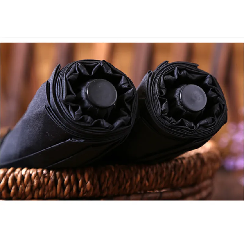 Мужские автоматические зонты PALONY Barnd черные складные с кожаной ручкой 10