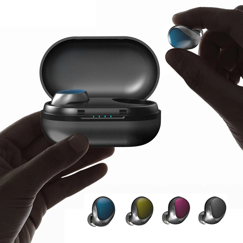 

T10 TWS Double Wireless 5.0 Earphone Earbuds with Charging Box (Blue)