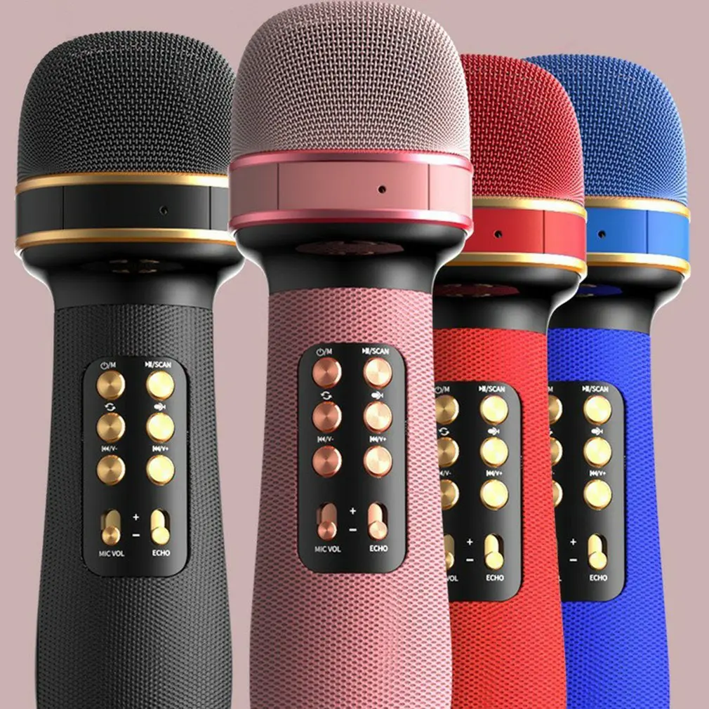

WS-898 BT Handheld Microphone Wireless Karaoke Double Speaker Condenser Mic Player Singing for iOS Android Smart TV