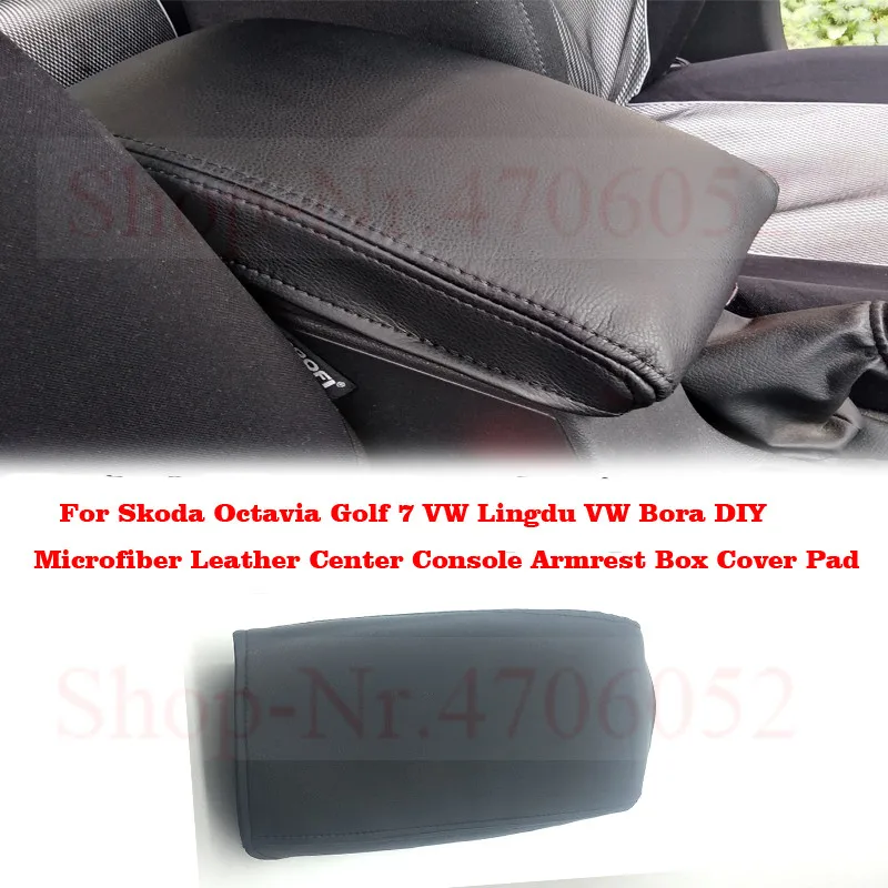 Для шкода Octavia VW Golf 7 VW Lingdu VW Bora DIY кожа из микрофибры центральной консоли подлокотник коробка Обложка Pad
