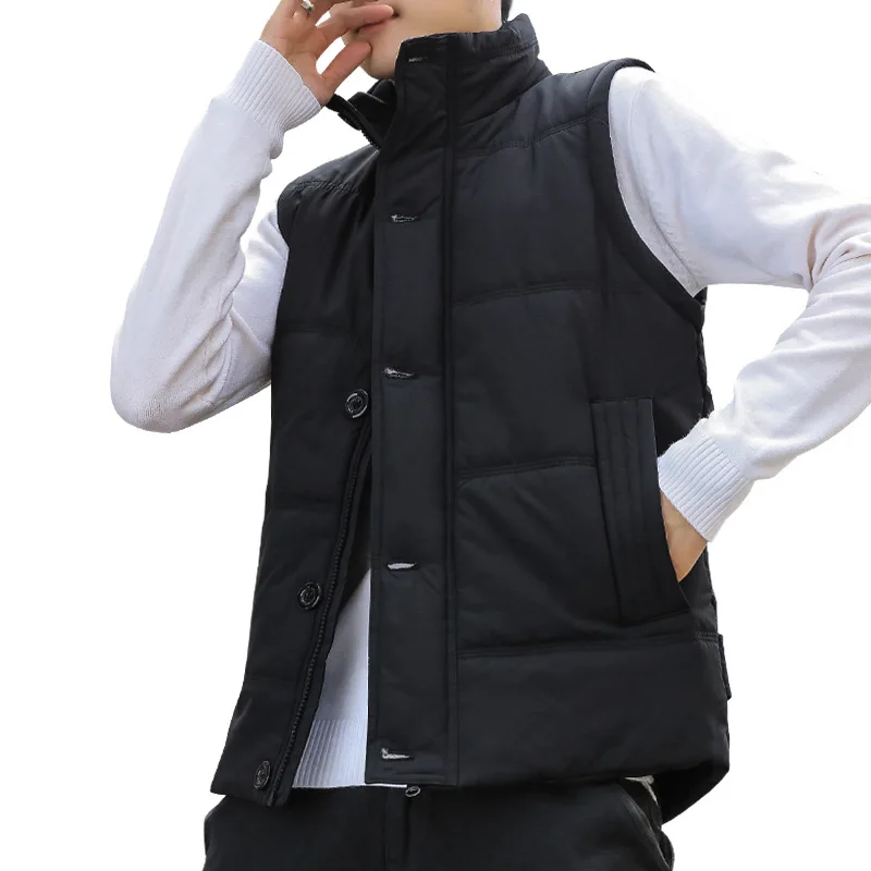 

Casual Sleeveless Jacket Men Warm Buttons Jacket Thick Sleeveless Men Vest Gilet Clothing Quality vest Men Vest Autumn Winter