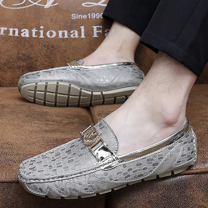 

New Classic Men Casual Designer Shoes Real Leather Mens Business Formal Loafers Slip-on Lightweight Walking Shoes Flats Footwear