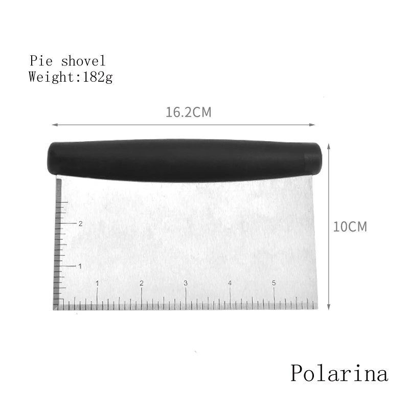 

Polarina Stainless Steel Pie Shovel Flour Cutter with Scale Flour Cutter Dough Cutter Baking Tool