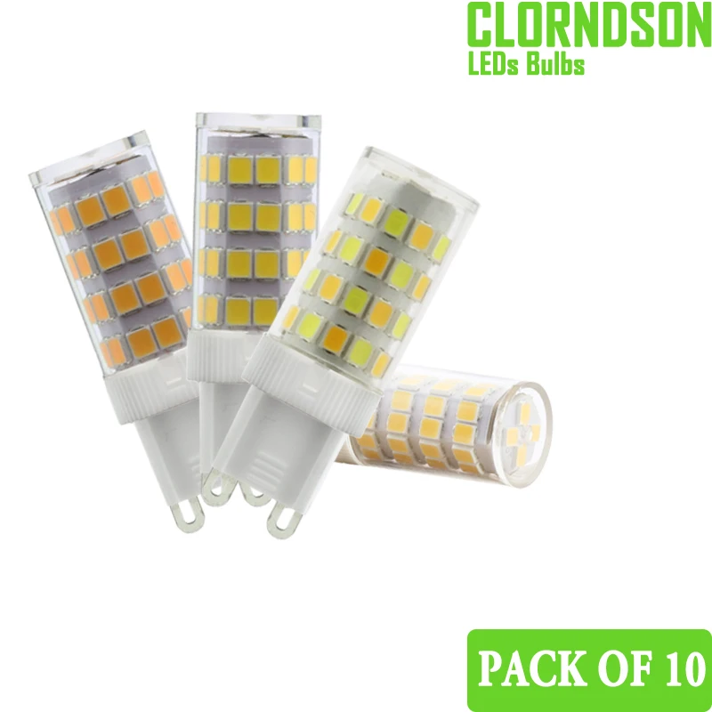 

Pack of 10 Changeable LED G9 Base 52 Leds Corn Light Bulb AC 220V LED Lamps Spotlight Chandelier Equivalent 50W Halogen Bulbs