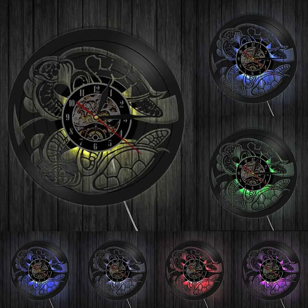 Пляжные часы морская черепаха амфибин животные домашний декор настенные летняя