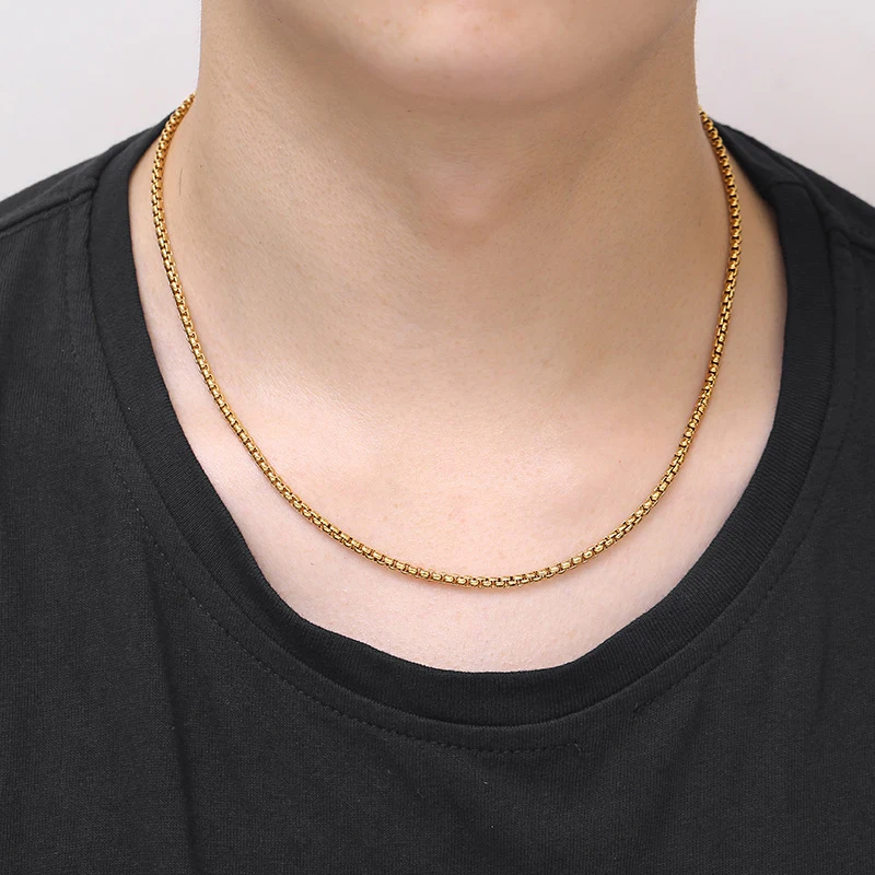 Массивное ожерелье для мужчин и женщин из титановой стали толстая широкая цепь с