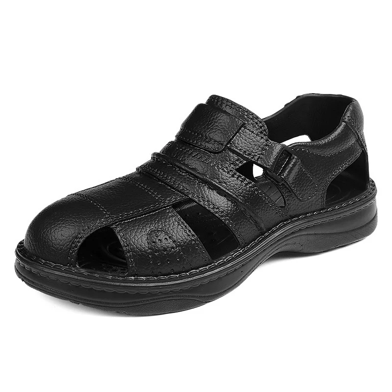 

Men's Sandals Summer Leather Sandals Breathable Men's Brand Shoes Large Size Sandals Soft Outdoor Men's Roman Sandals