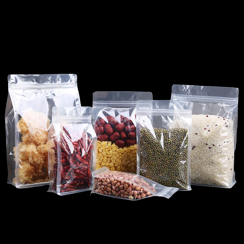 

Прозрачный стоячий Органайзер на молнии для домашних животных, пакет для упаковки еды, пластиковые орехи, восьмисторонняя застежка, замок д...