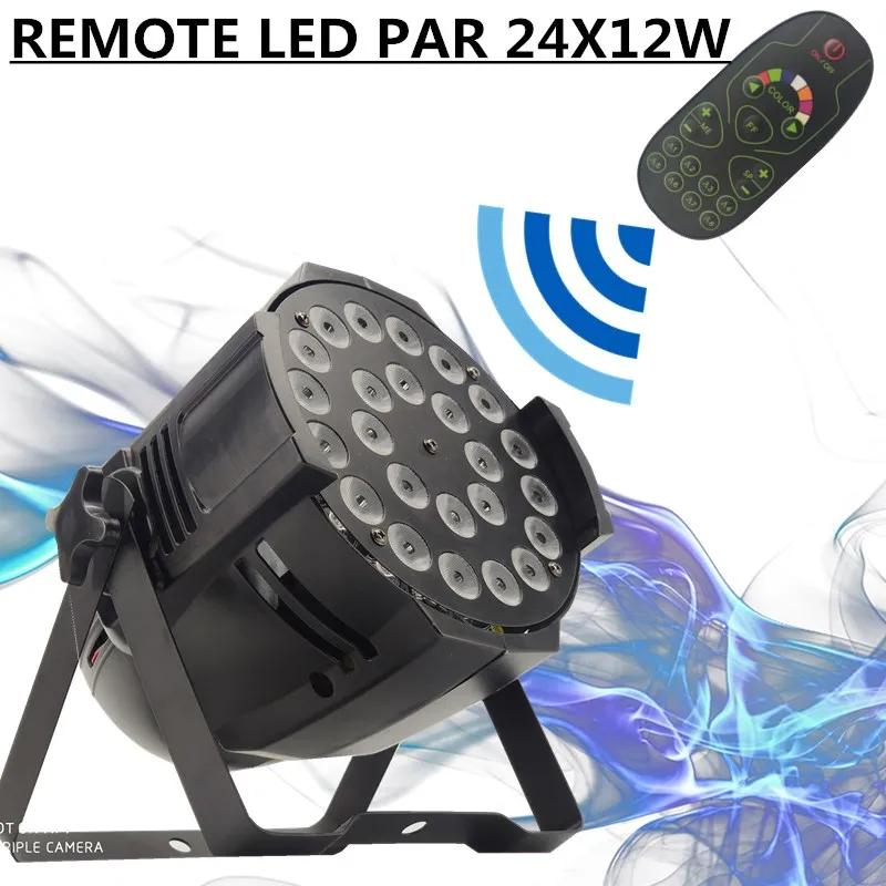 Дистанционный светодиодный светильник PAR 24X12W RGBW dmx512 управление освещением для