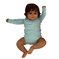 t5ec 19in simulation doll lifelike caucasian reborns w lovely dress eyes open movable arms legs cloth body for baby 1month