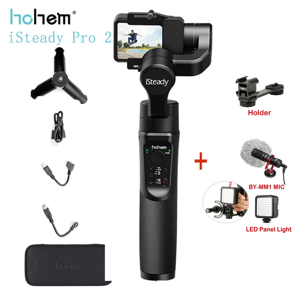 ISteady PRO 2 Kits 5 Hohem iSteady Pro/Pro2 шарнирный стабилизатор для камеры GoPro 3-Axis Ручной Стабилизатор для экшн-Камеры GoPro Hero 7/6/5/4/3 для sony RX0 для спортивной экшн-камеры SJCAM YI Action Камера - Цвет: ISteady PRO 2 Kits 5