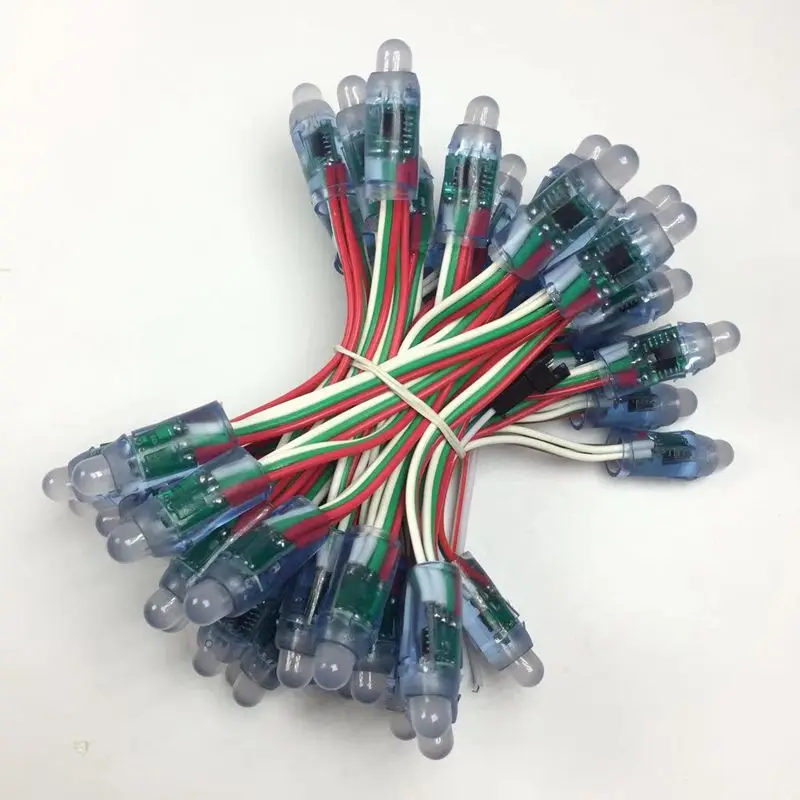 50 светодиодов 12мм WS2811 2811 IC Полноцветный пиксельный модуль светодиодного освещения, вход DC5V, водонепроницаемый, цифровой RGB цвет.