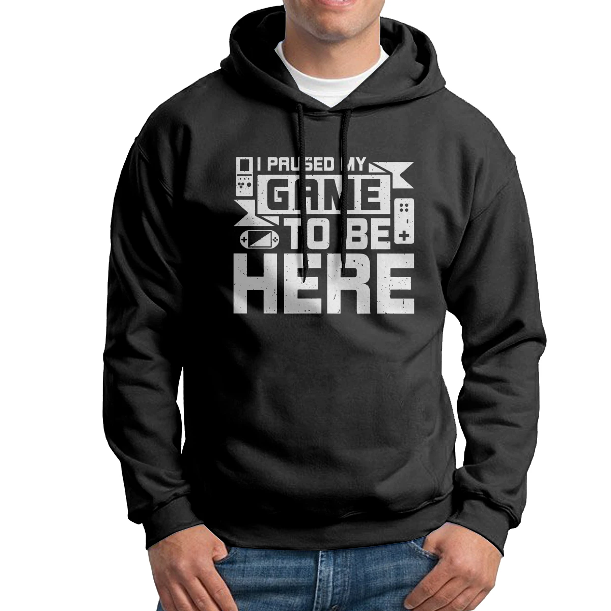 Novelty Hoodies Man I Paused My Game To Be Here Pure Cotton Hooded Sweatshirts Normal Pullovers