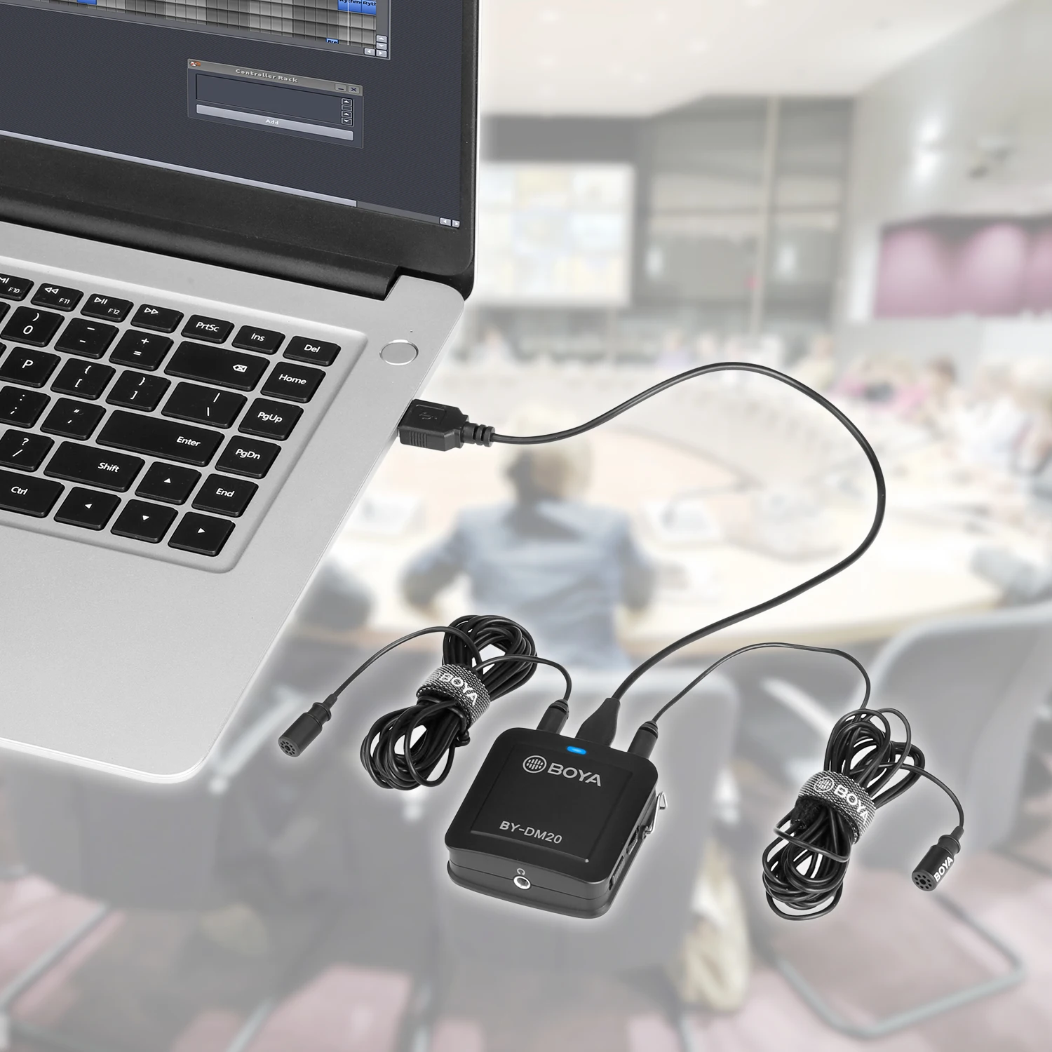 BOYA BY DM20 двойная головка Съемная петличный микрофон с отворотом совместим тип c USB