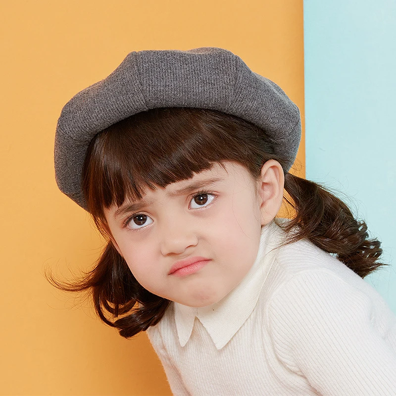 

HE Hello Enjoy Kids Girls Hats New Winter Spring Baby Berets Cap Knitted Wool Newborn Baby Girl Hats Elegant Kids Soft Warm Caps