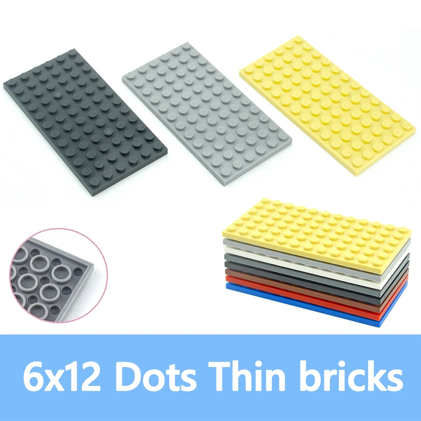 6 шт. Собираются частицы 6x12 тонкие фигуры Кирпичи Образовательные DIY Строительные блоки Креативный размер Совместимость с игрушками 3028 Подарки на.