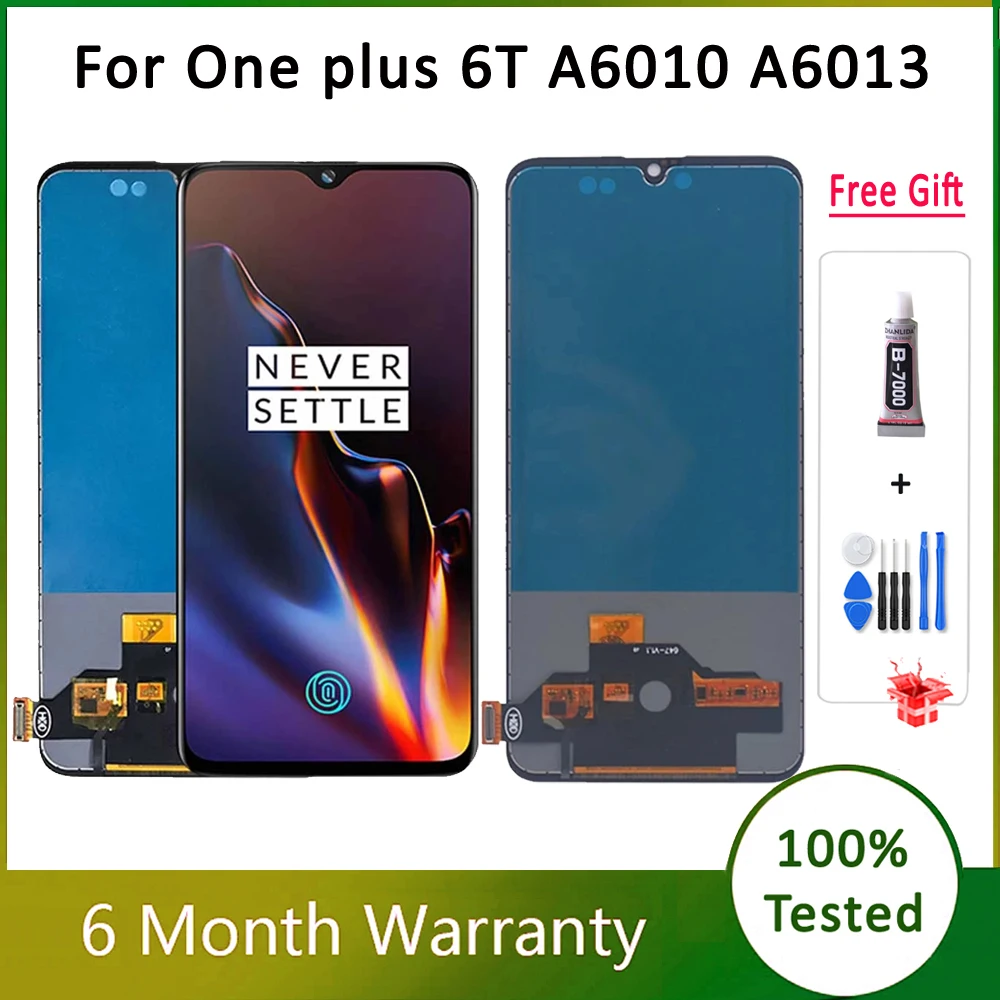OLED для OnePlus 6T ЖК-дисплей для One plus 6T ЖК-дисплей для 1 + 6T A6010 A6013 замена экрана