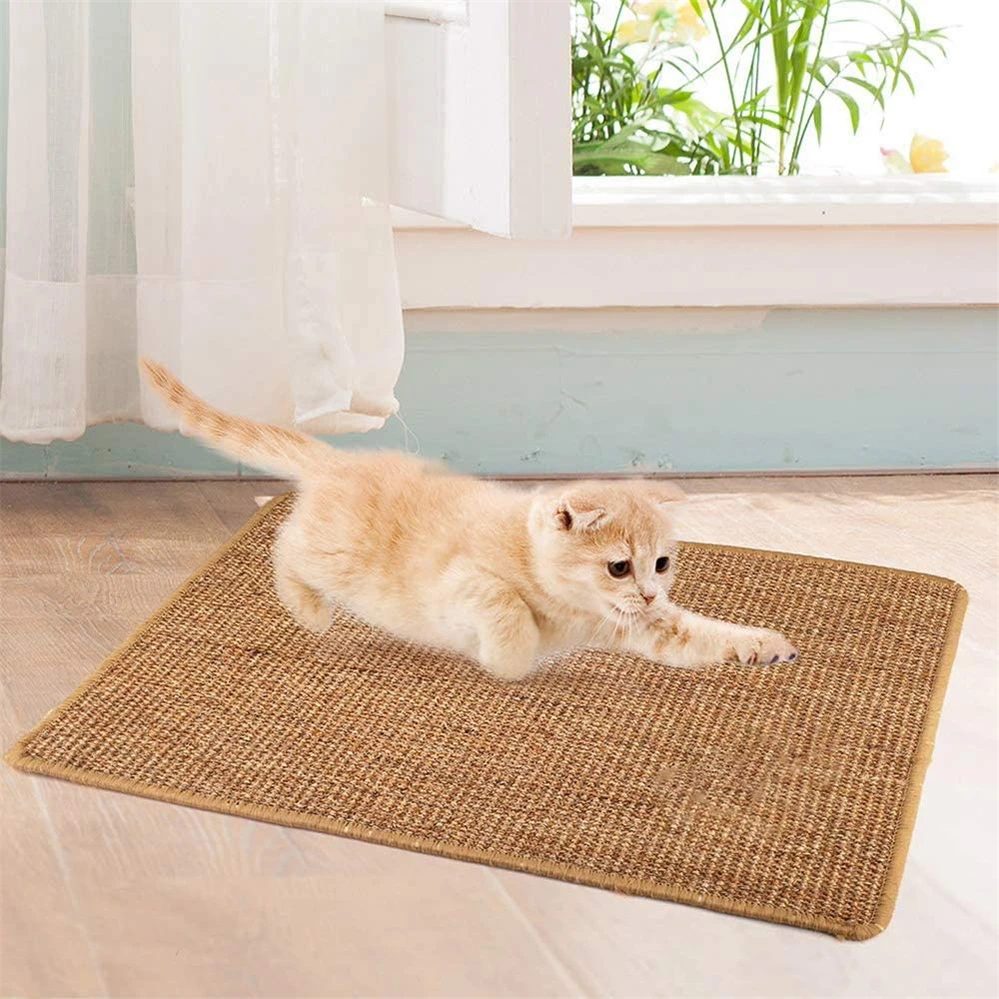 Pet Cat Scratching Mat Stuff Accessories Supplies Dog Grooming Paw Claw Care Product Protect Carpet Sofa Natural Sisal Pad Rug