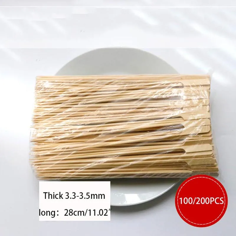 100 шт. бамбуковые шашлыки для барбекю вечерние принадлежности палочки