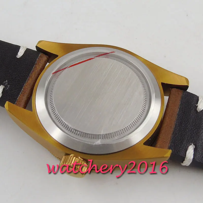 Классические мужские часы с бронзовым покрытием 41 мм автоматической датой и