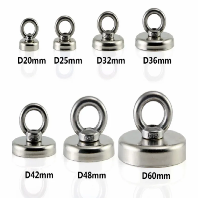 Тяговый неодимовый магнит супер сильный для рыбалки постоянный долговечный 30 кг