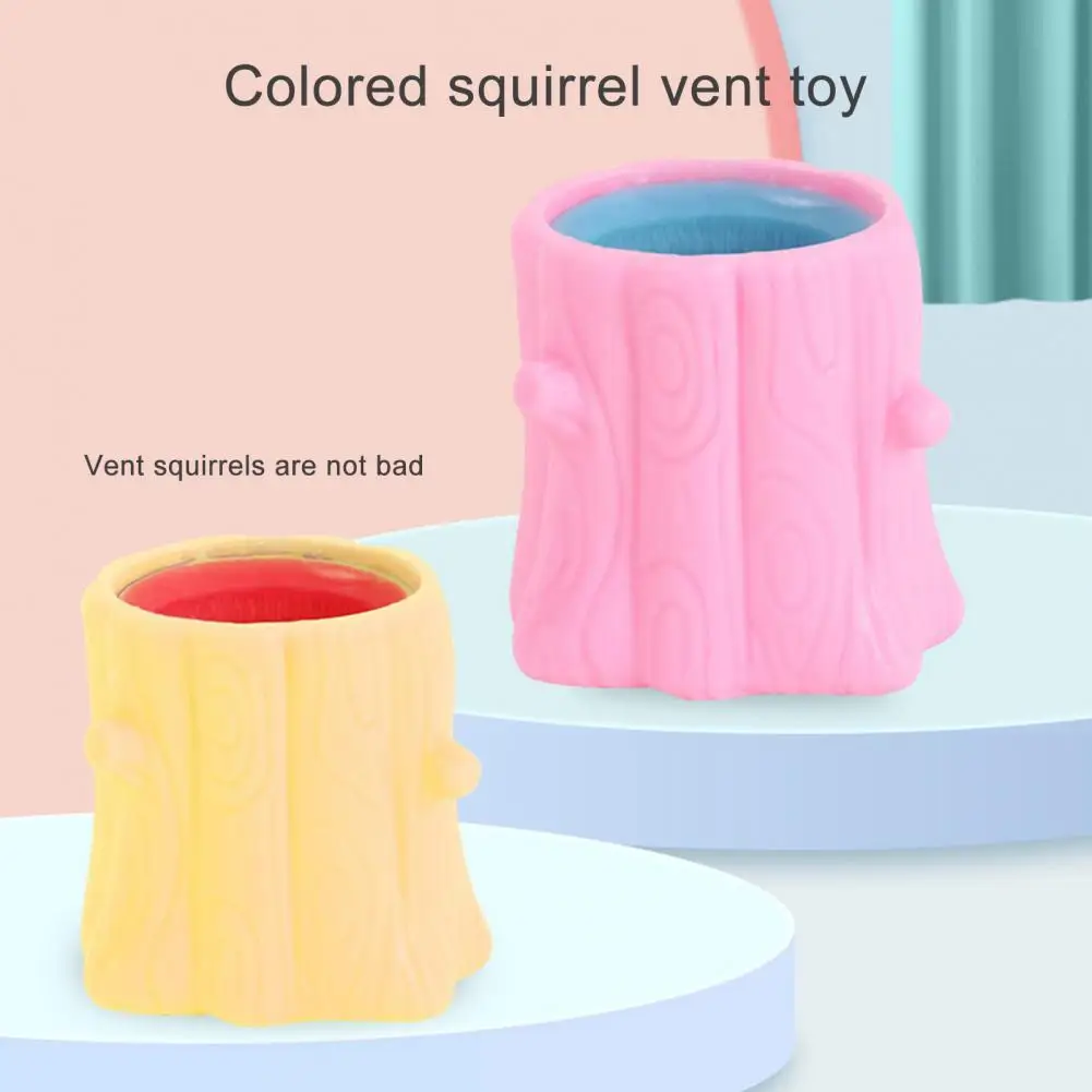 

Squirrel Fidget Toys Useful Rubber Squirrel Stake Fidget Toys Stump Shaped Quick Recovery Decompression Squirrel Cup