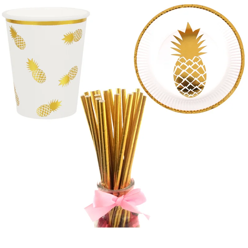 1 набор одноразовые бумажные салфетки в виде ананасов и тропических