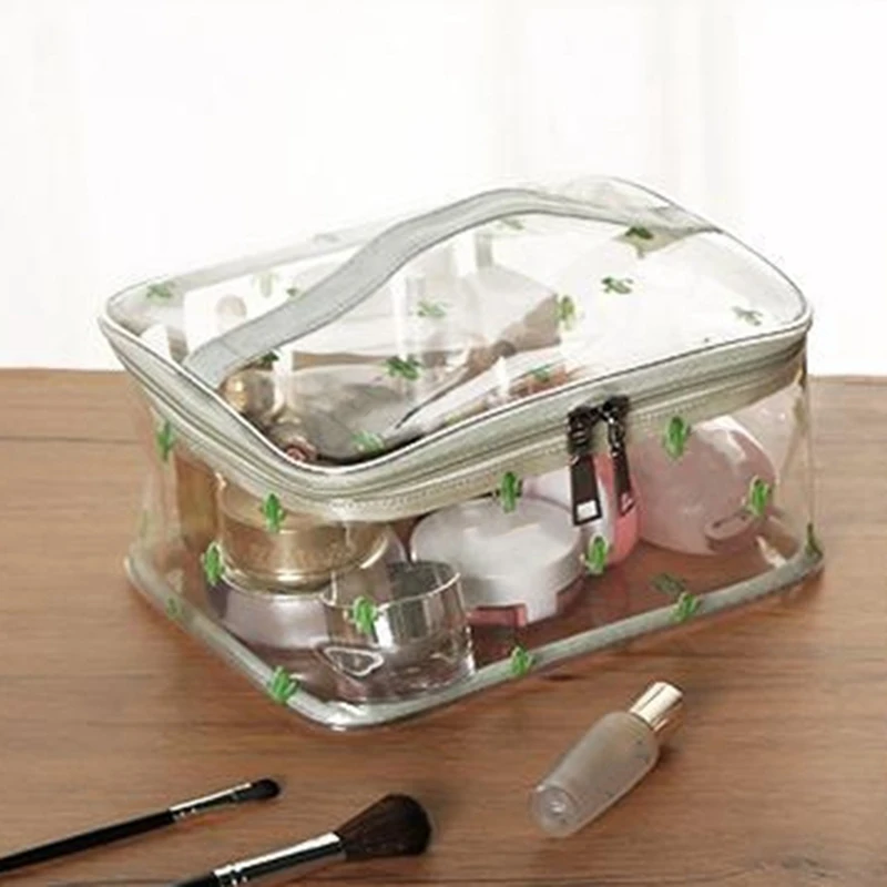 

Durable Waterproof PVC Women's Travel Cosmetic Bag Thickened Transparent Multi Purpose Zipper Makeup Bag