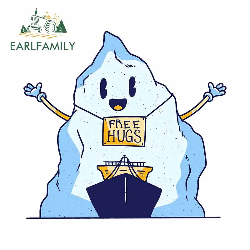 

EARLFAMILY 13 см x 12,3 см для Ree Hugs Iceberg наклейка на лобовое стекло Мультяшные автомобильные наклейки на холодильник доска для серфинга аниме автомо...