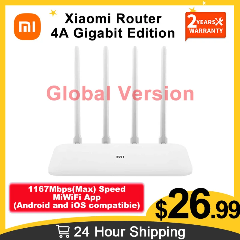 Глобальная версия Xiaomi 4A Gigabit Edition Mi роутер 2 4 ГГц/5 ГГц 1167 Мбит/с Wi-Fi ретранслятор 128