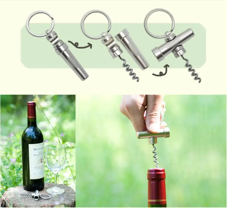 

Multifunctional Zinc Alloy 3 In 1 Bottle Opener Keychain Outdoor Portable Mini Wine Beer Can Opener Keychain Jewelry