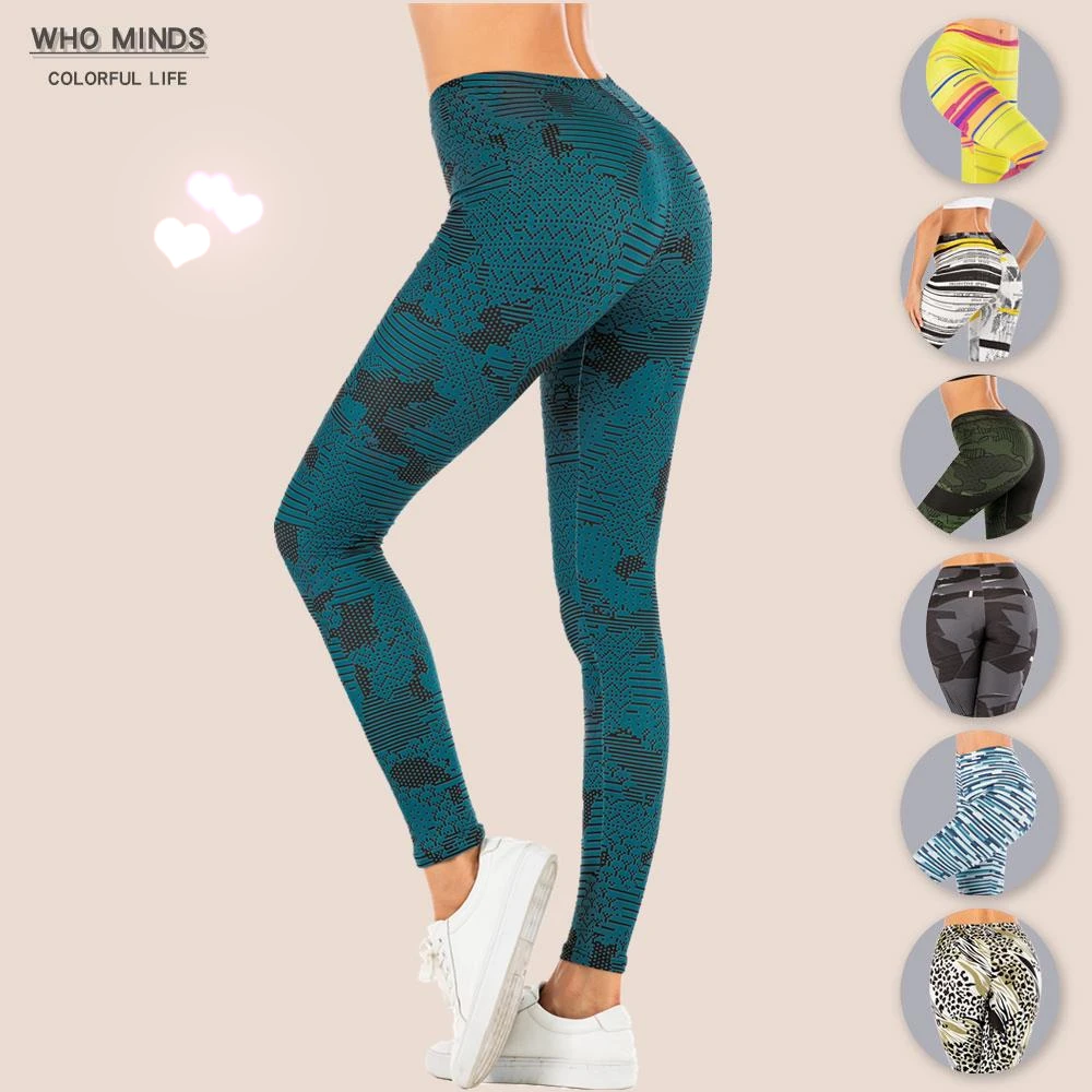 

Fashion Blue Aztec Anti Cellulite Sexy High Waist Legging Elasticity Push Up Fitness Gym Leggings Women Pants Stacked Leggings